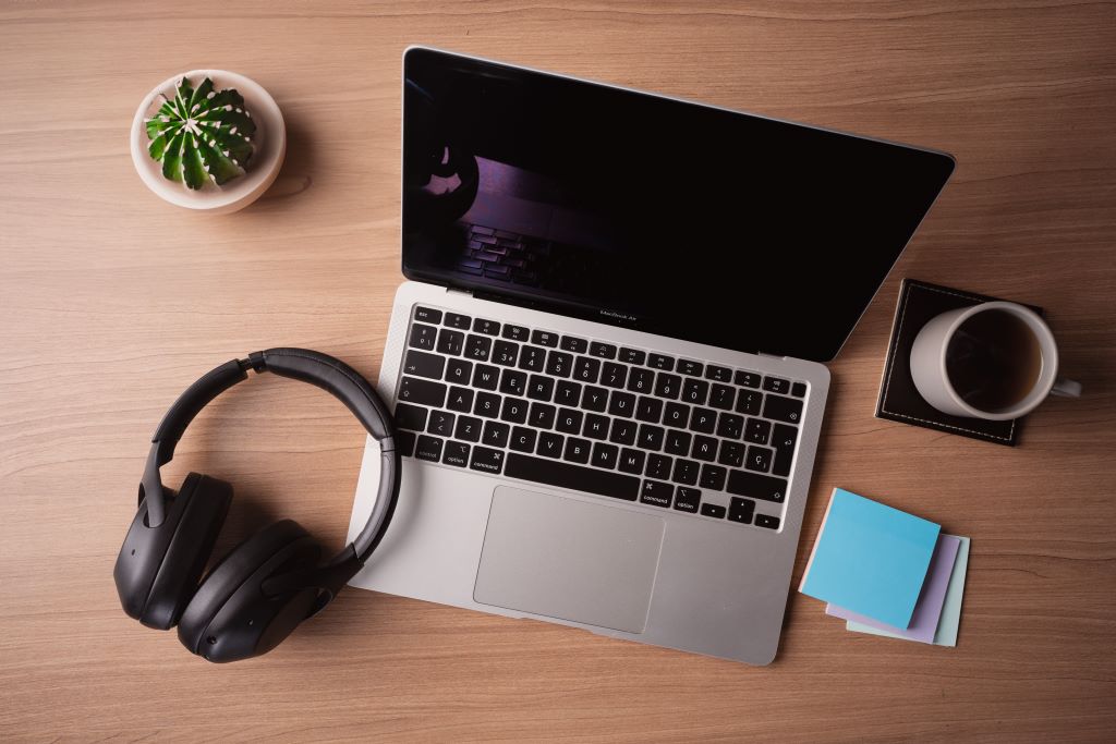 Laptop, office, coffee