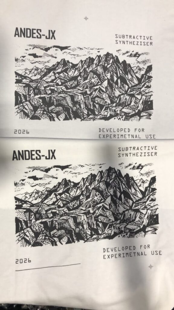 Prueba de escala y ubicación del diseño posterior de la camiseta Andes JX
